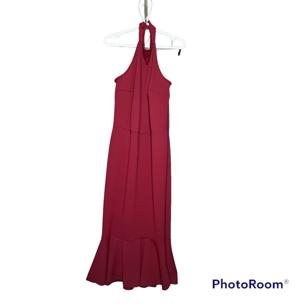 NWT women’s Ashley Stewart sleeveless halter neck dress mermaid maroon 18/20